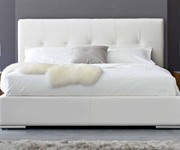 White Leather Upholstered Zen Bed